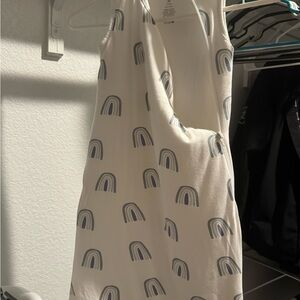 Kyte BABY White sleepsack Fog Rainbow Accents